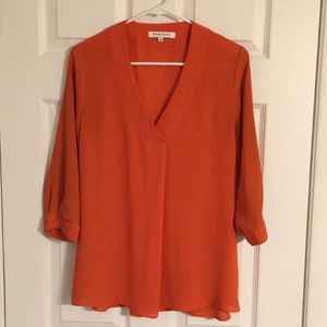 Orange Rose + Olive blouse